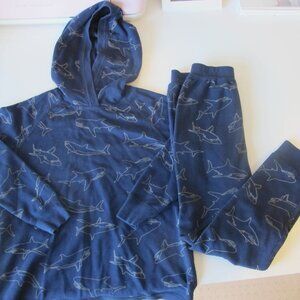 NWOT Boy's Hanna Anderson Shark Hoodie Set with pants Size 6-7